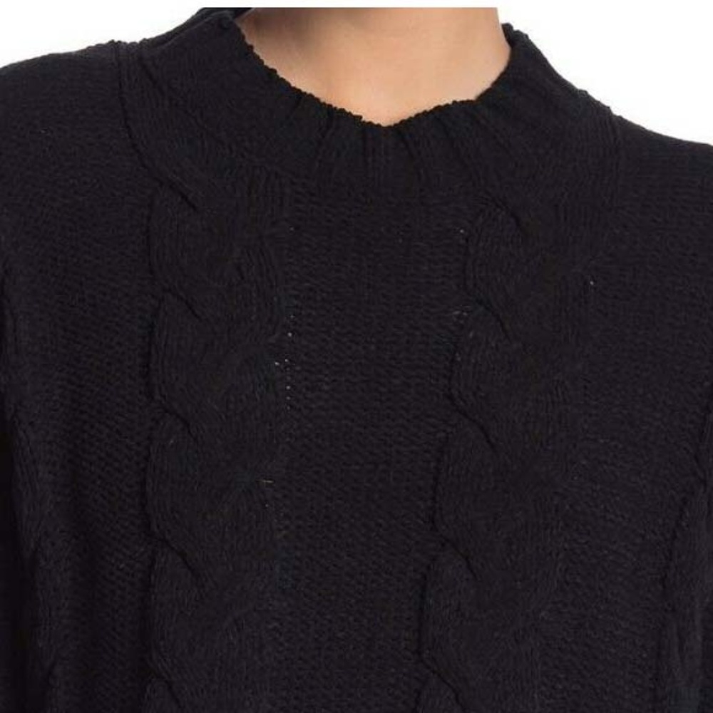 Cotton Emporium Chenille Cable Mock Neck Sweater - Picture 2 of 4